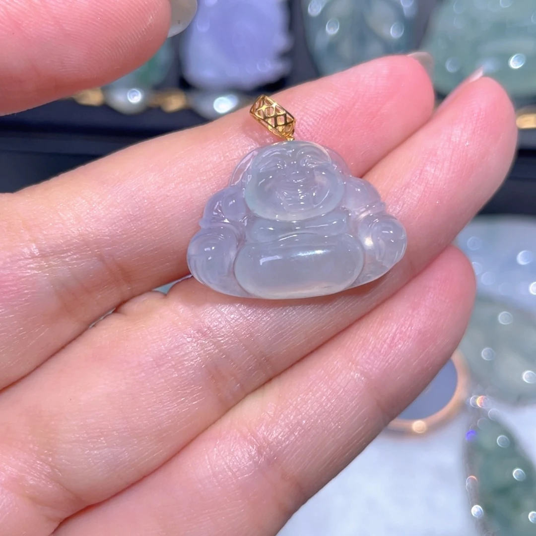 颈饰18K金镶嵌翡翠翡翠