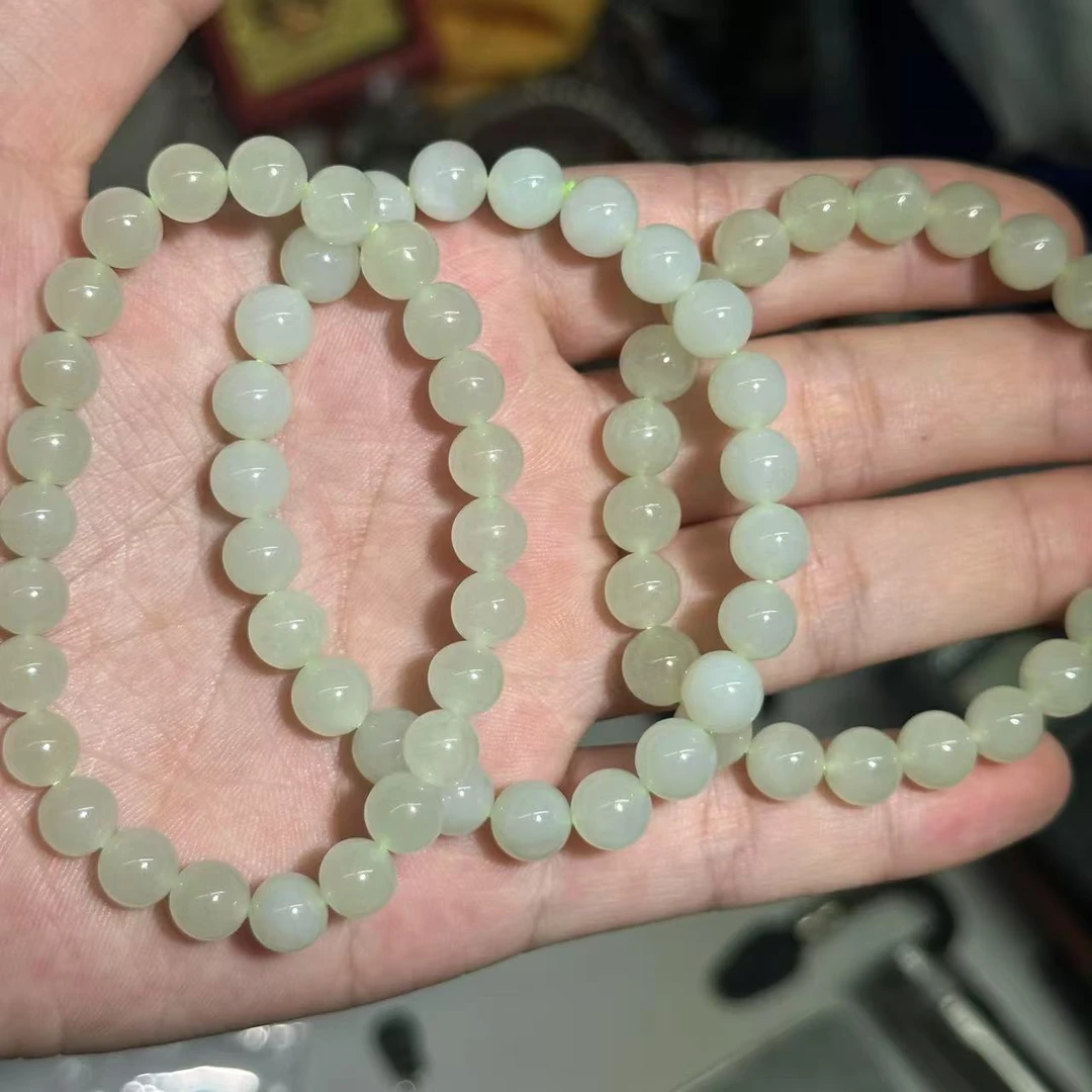 【Q48】和田玉冰晴手串多样性发其一