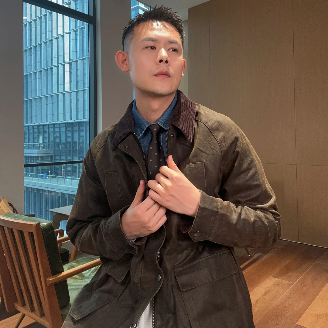 翻领散口袖长袖男拉链修身型夹克男士男款工装百搭GG7-WT550059