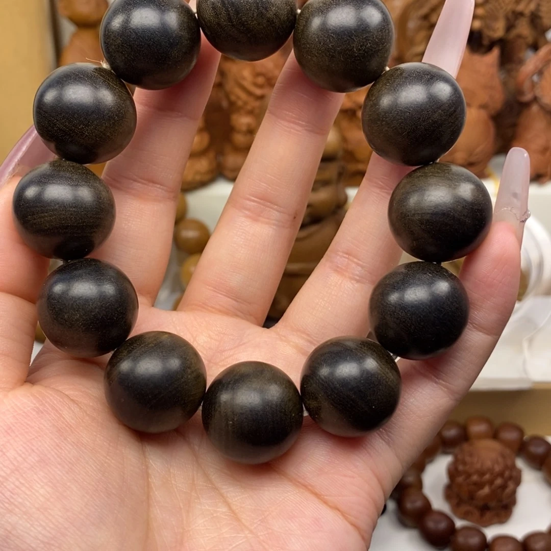 手串/手链檀香木迈索尔老山檀香阴沉木2.0横纹奶凉