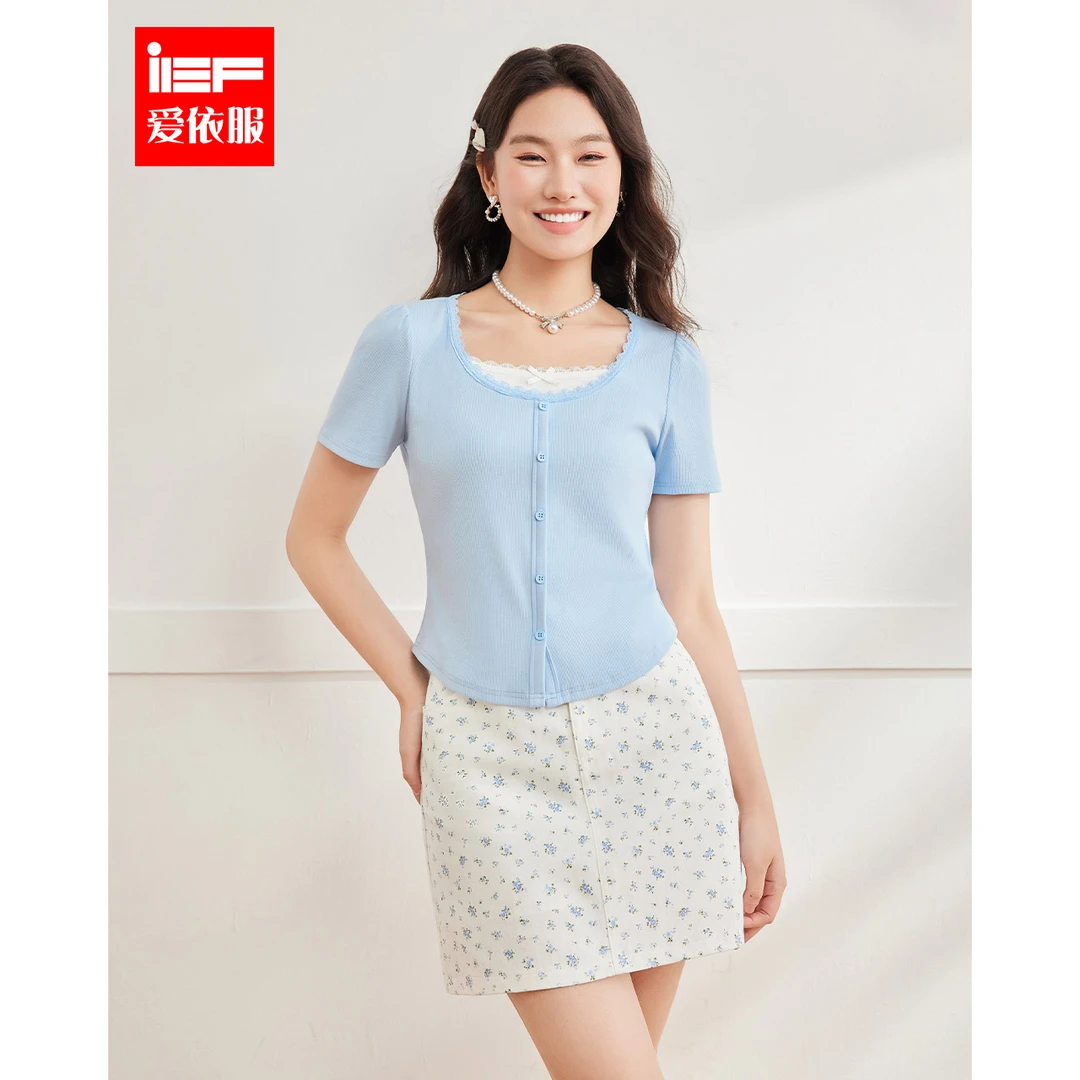 IEF/爱依服【微胖】大码女装2025夏季新款小清新上下套裙流光风