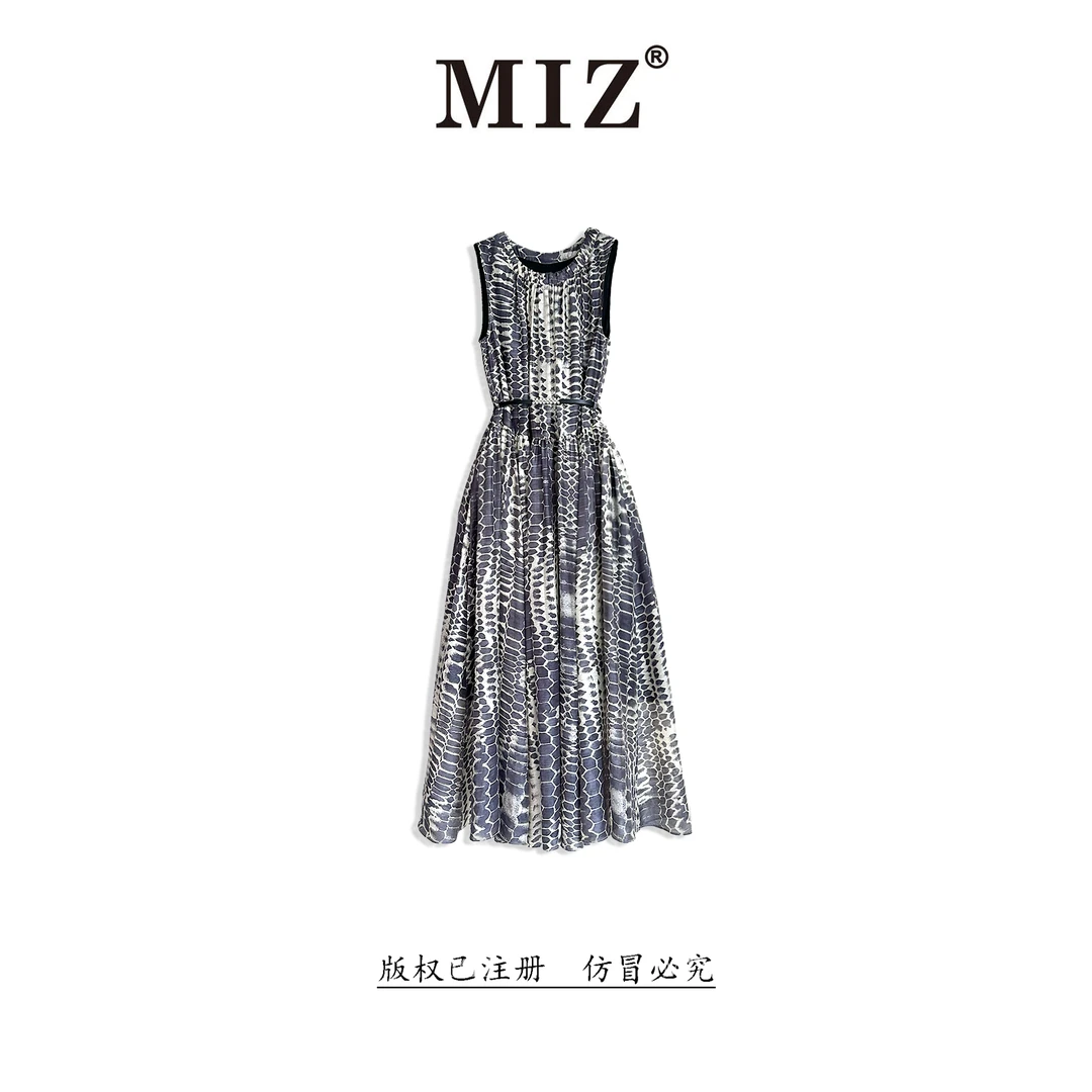 2025夏装时尚气质轻奢显瘦休闲收腰百搭无袖连衣裙2526123