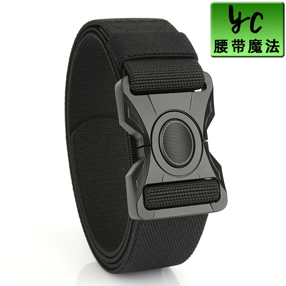 全合金自动扣尼龙编织战术腰带休闲作训工装户外训练通勤弹力皮带