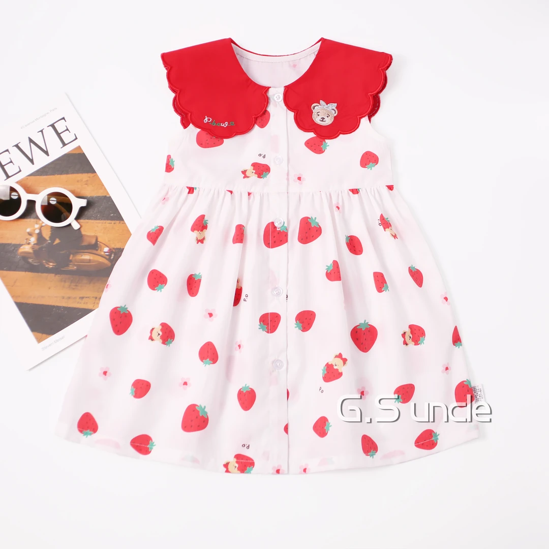 【草莓熊】H25170女宝夏季时尚连衣裙百搭可爱公主裙