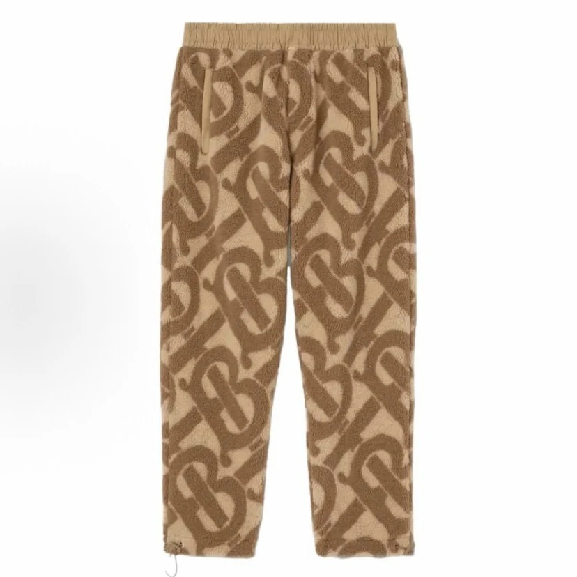 未使用 BURBERRY/博柏利 博柏利拼色字母印花绒面松紧腰休闲裤