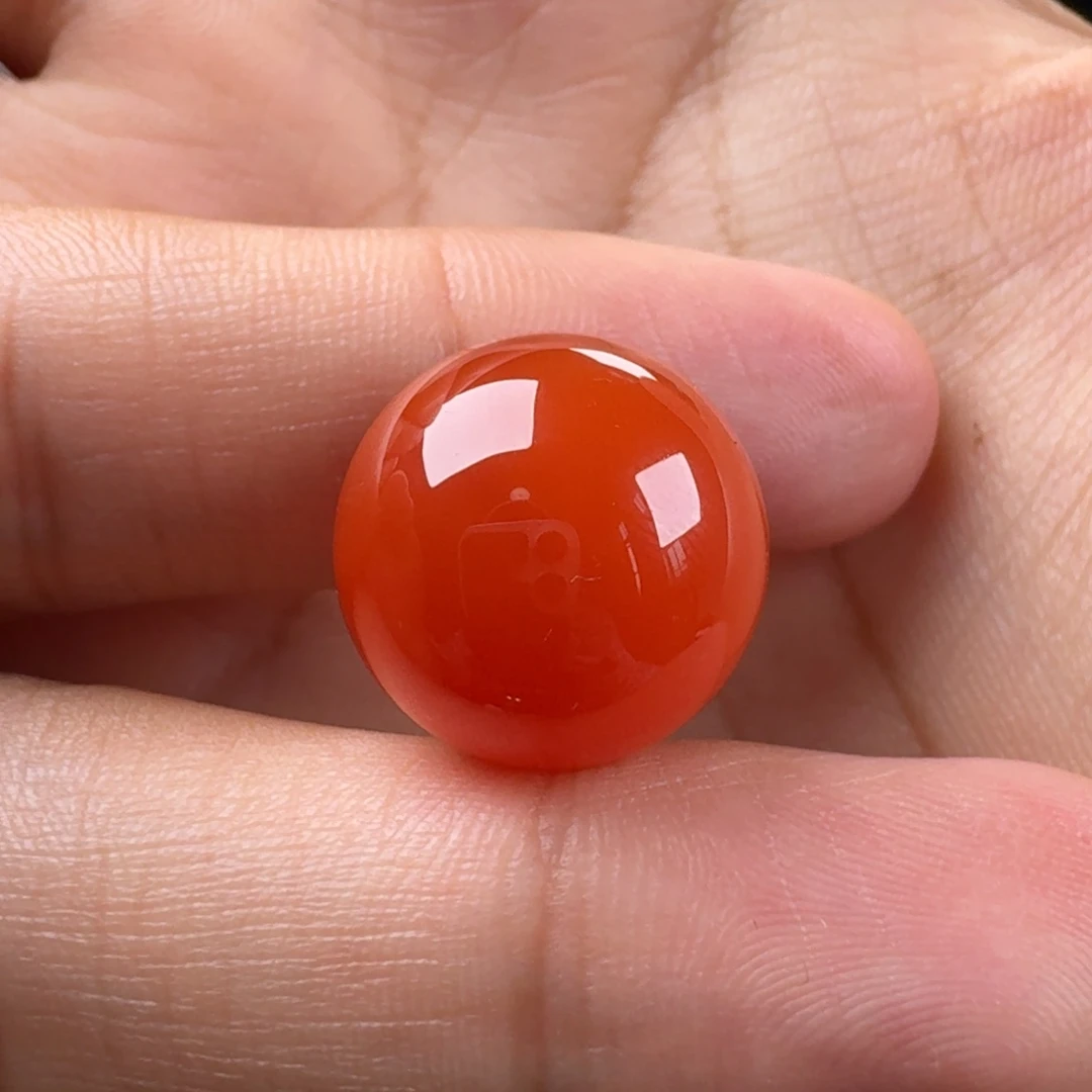 未镶嵌柿子红圆珠15.3南红玛瑙