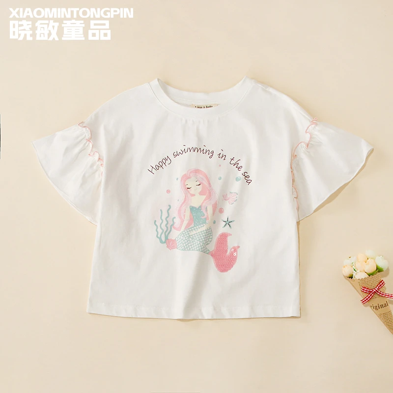 2025年款衣服儿童美人鱼短袖T恤3C4781夏季女童