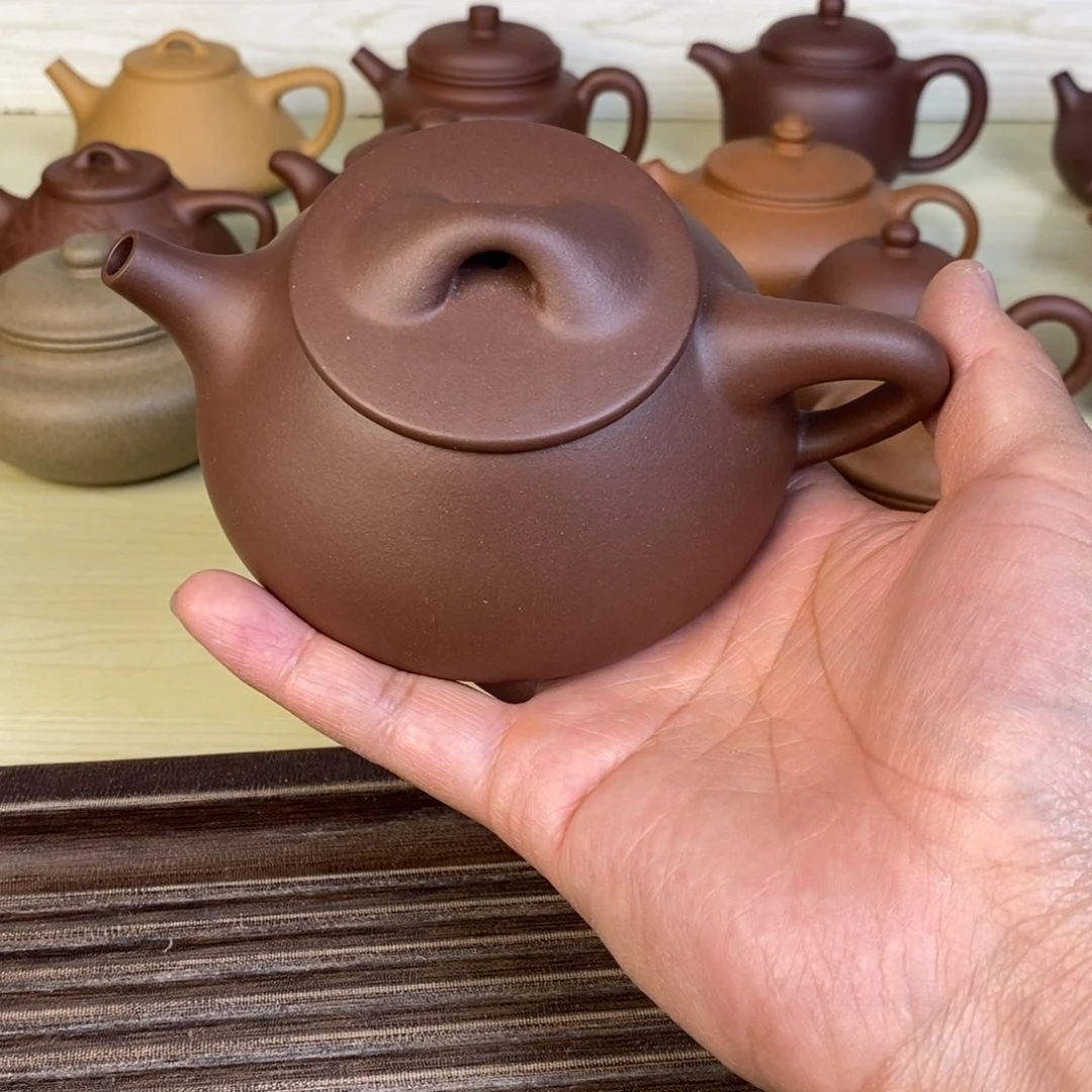 紫砂茶壶满瓢原矿深井紫泥240cc左右