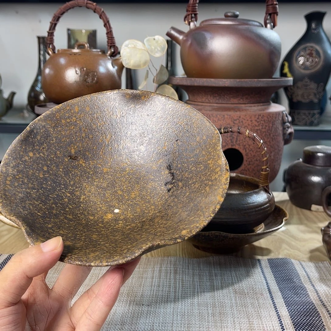 碟紫砂粗陶实用茶盘