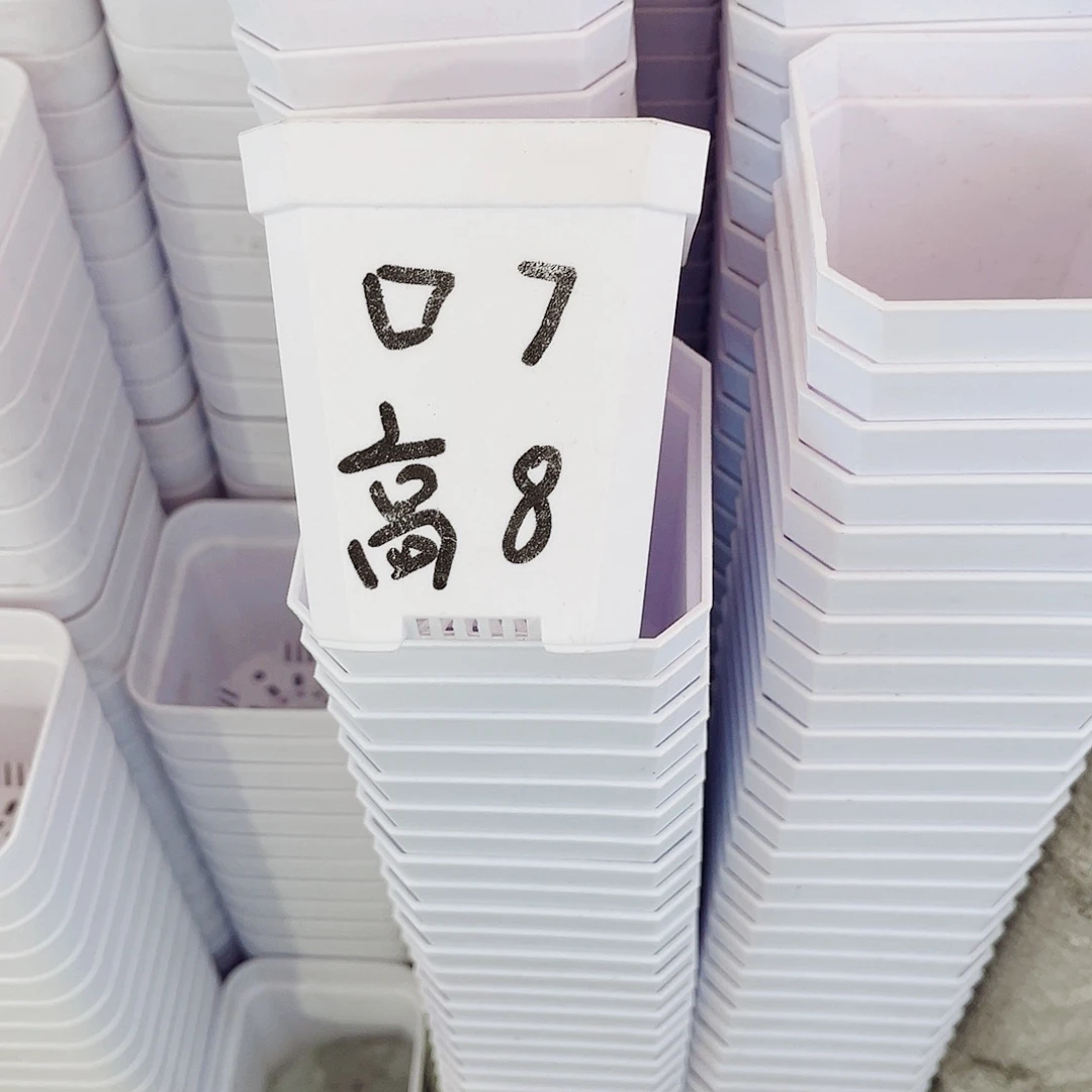 塑料加厚斜角款7方白色盆25个无托