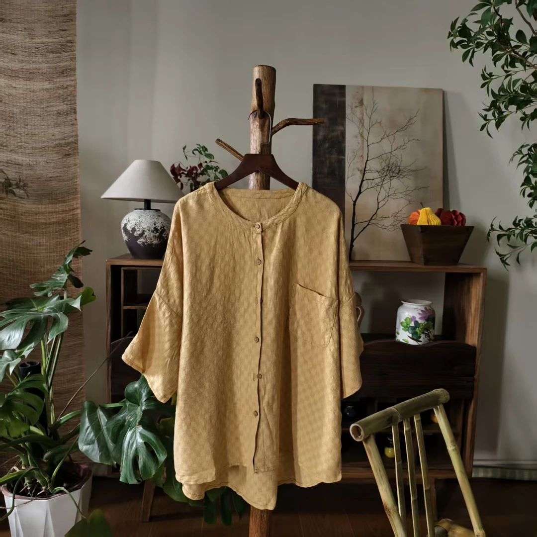 【大梅子推荐】设计款亚麻上衣S2528