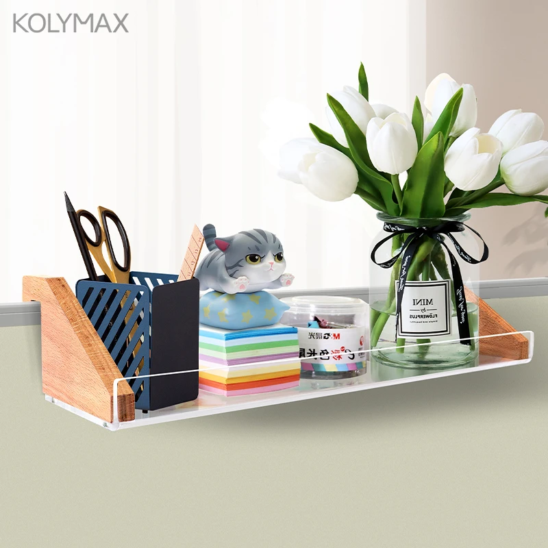 创意女士办公室置物架简约透明亚克力工位收纳神器隔断工位挂钩架