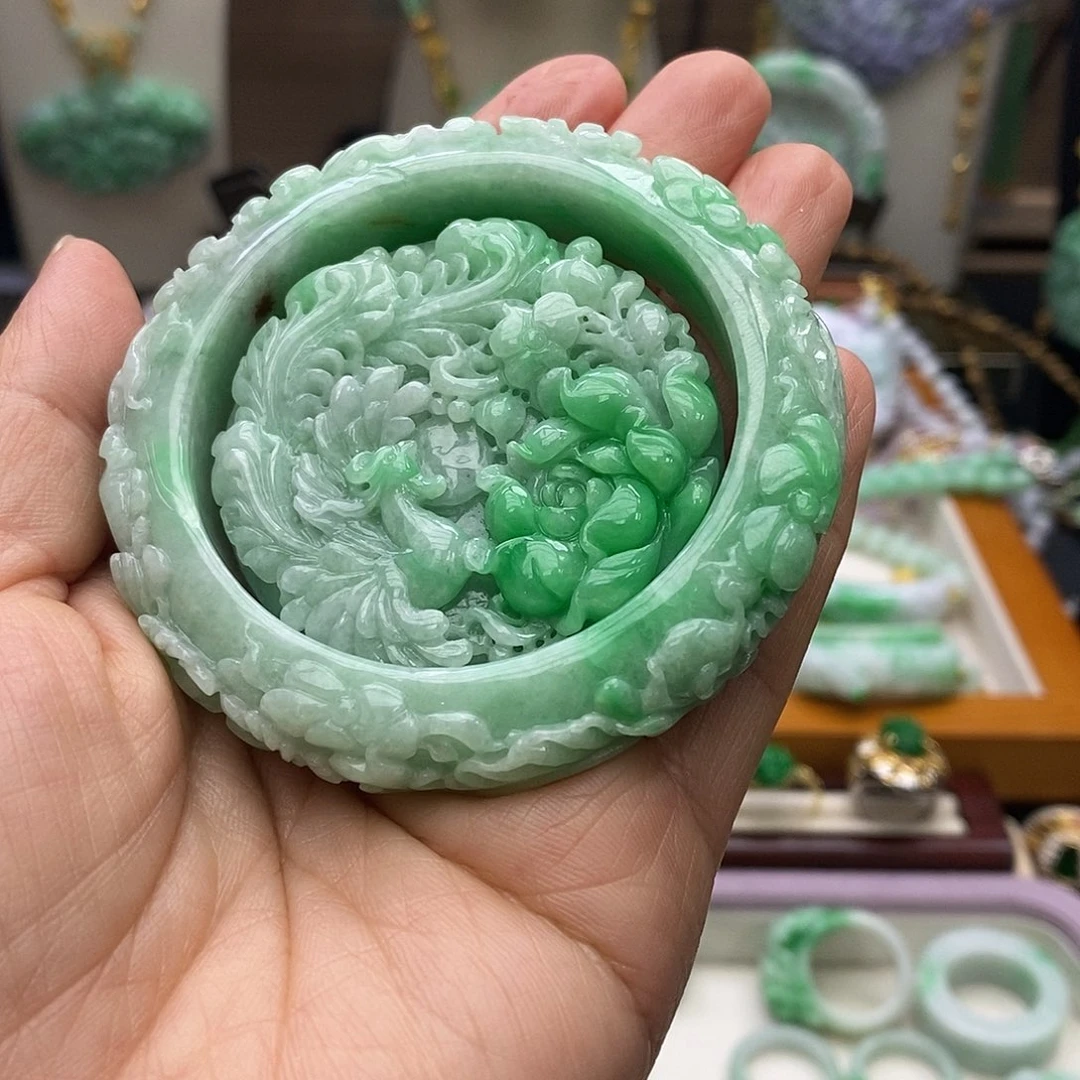 翡翠未镶嵌颈饰手镯套装53/54