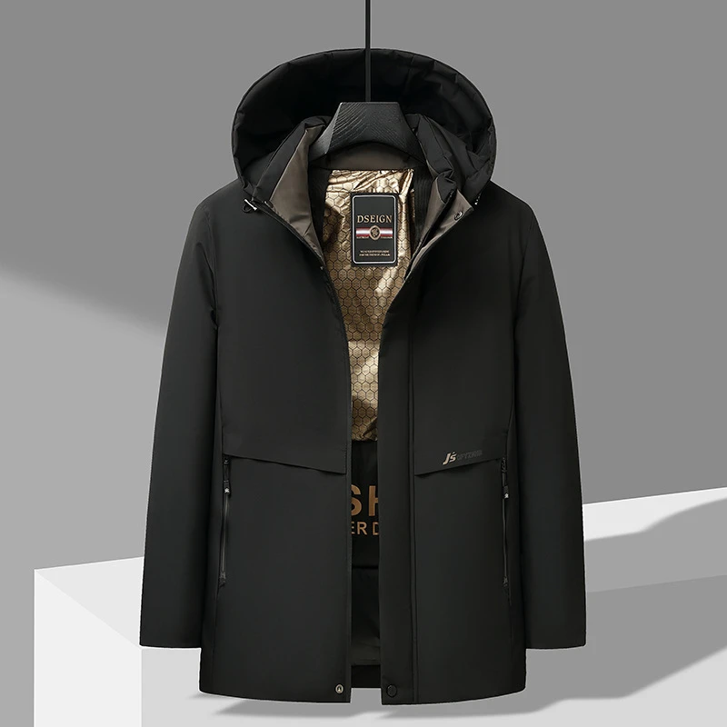 爸爸冬装外套加绒加厚保暖棉衣男士冬季中老年人棉服饰连帽棉袄