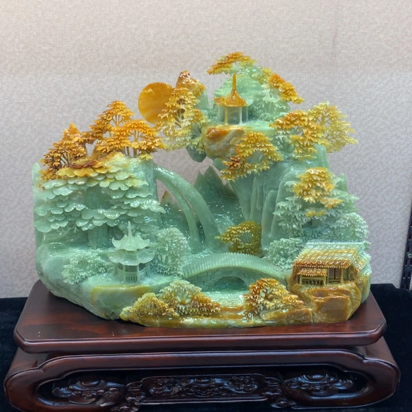 【闪购商品】未镶嵌蛇纹石玉摆件覆膜