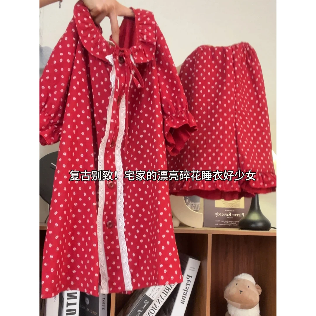 睡衣女夏季薄款短袖套装2025新款可爱公主风少女感爆款家居服碎花