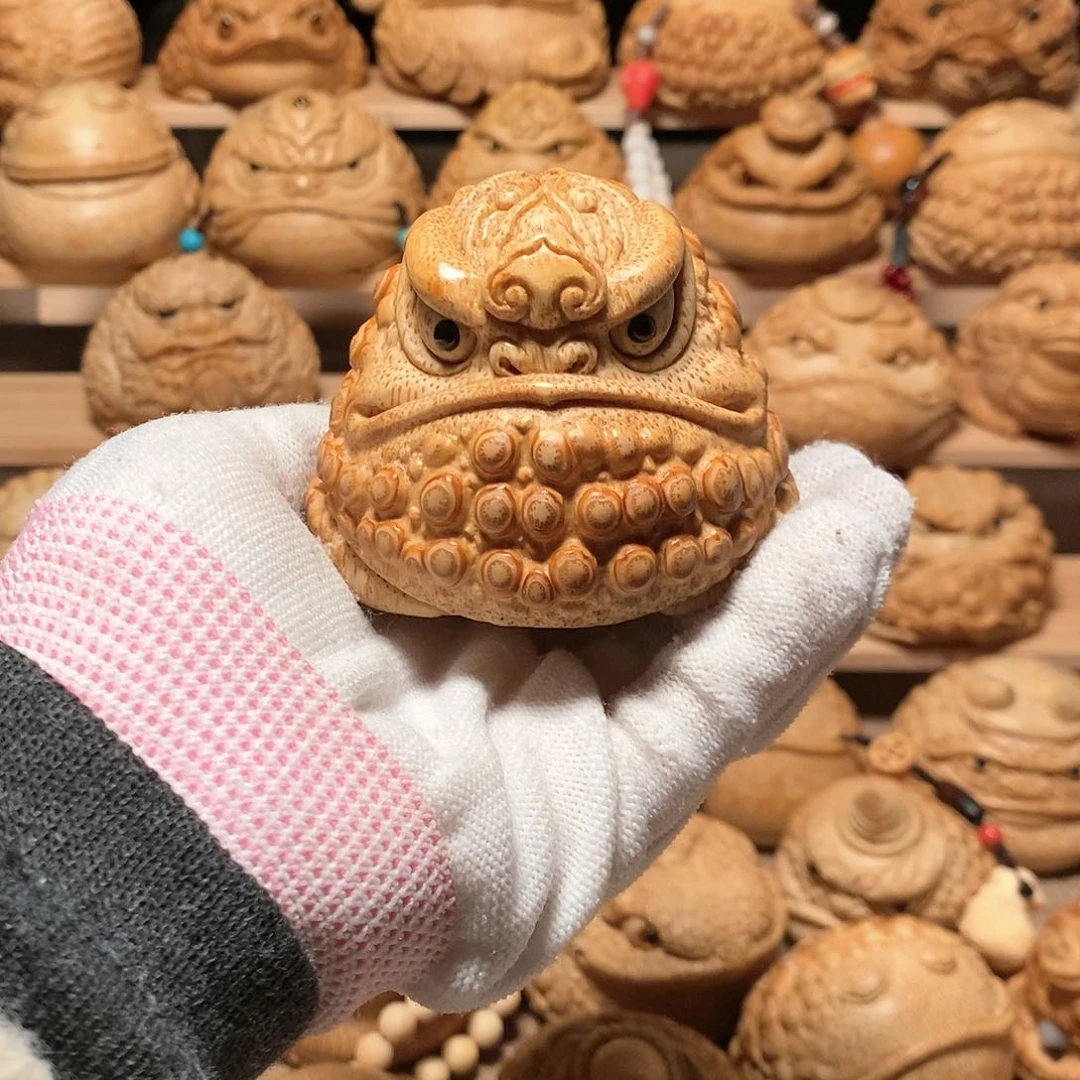 竹蜀****关竹根雕金蟾竹根雕