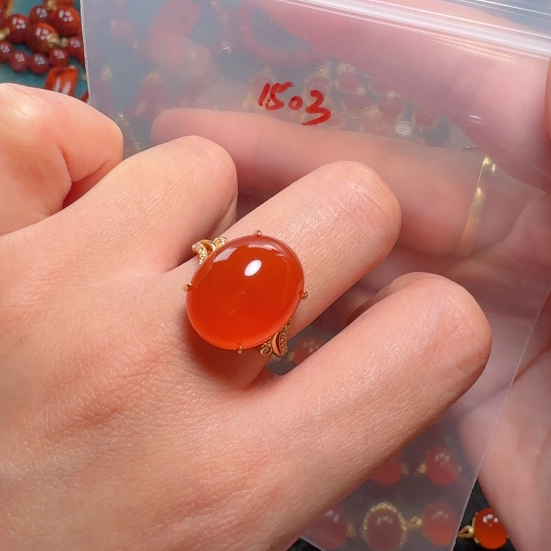 银S925镶嵌4南红南红玛瑙