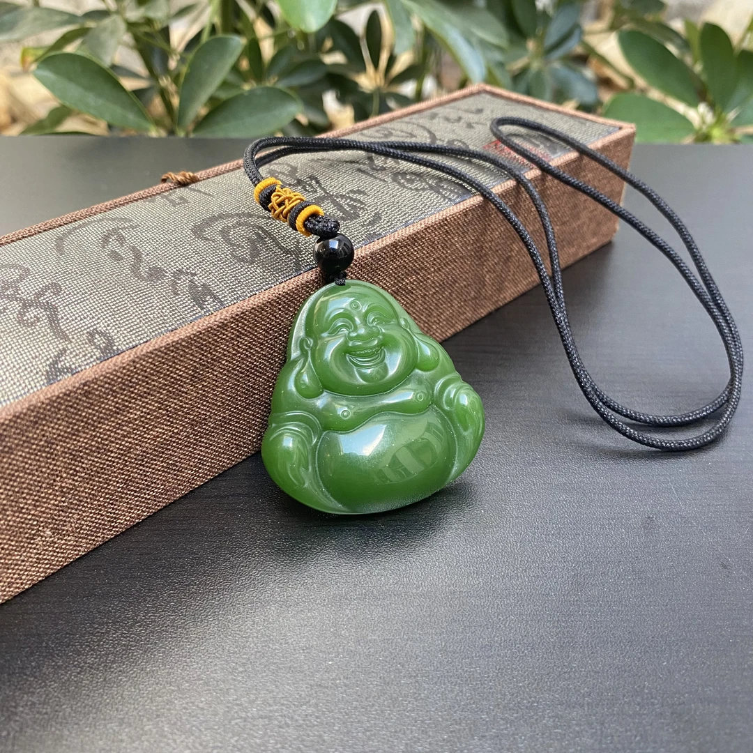 A616佛公吊坠菠菜绿国风