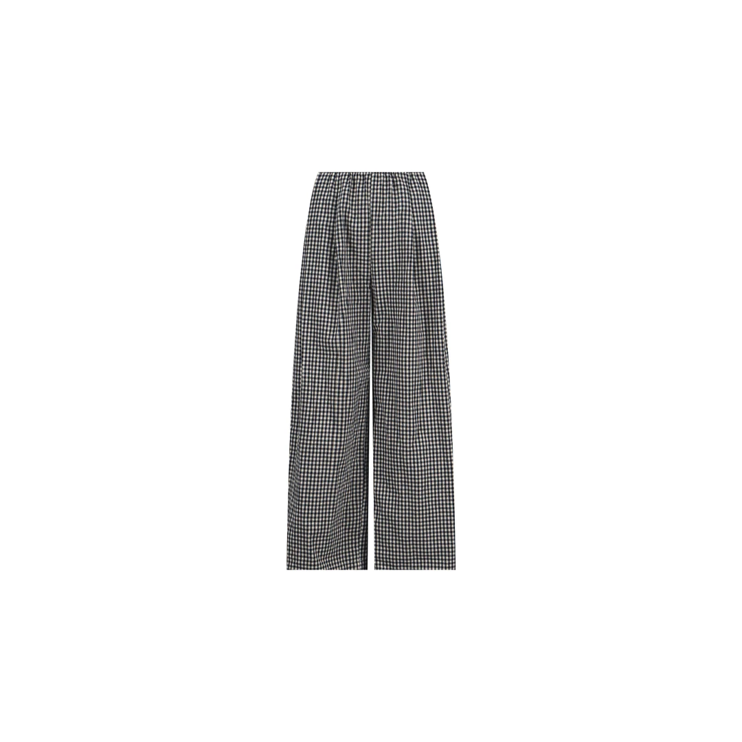 【舒服到不想脱的牧人格子裤】色织格橡筋腰头阔腿裤WT42FYJ007