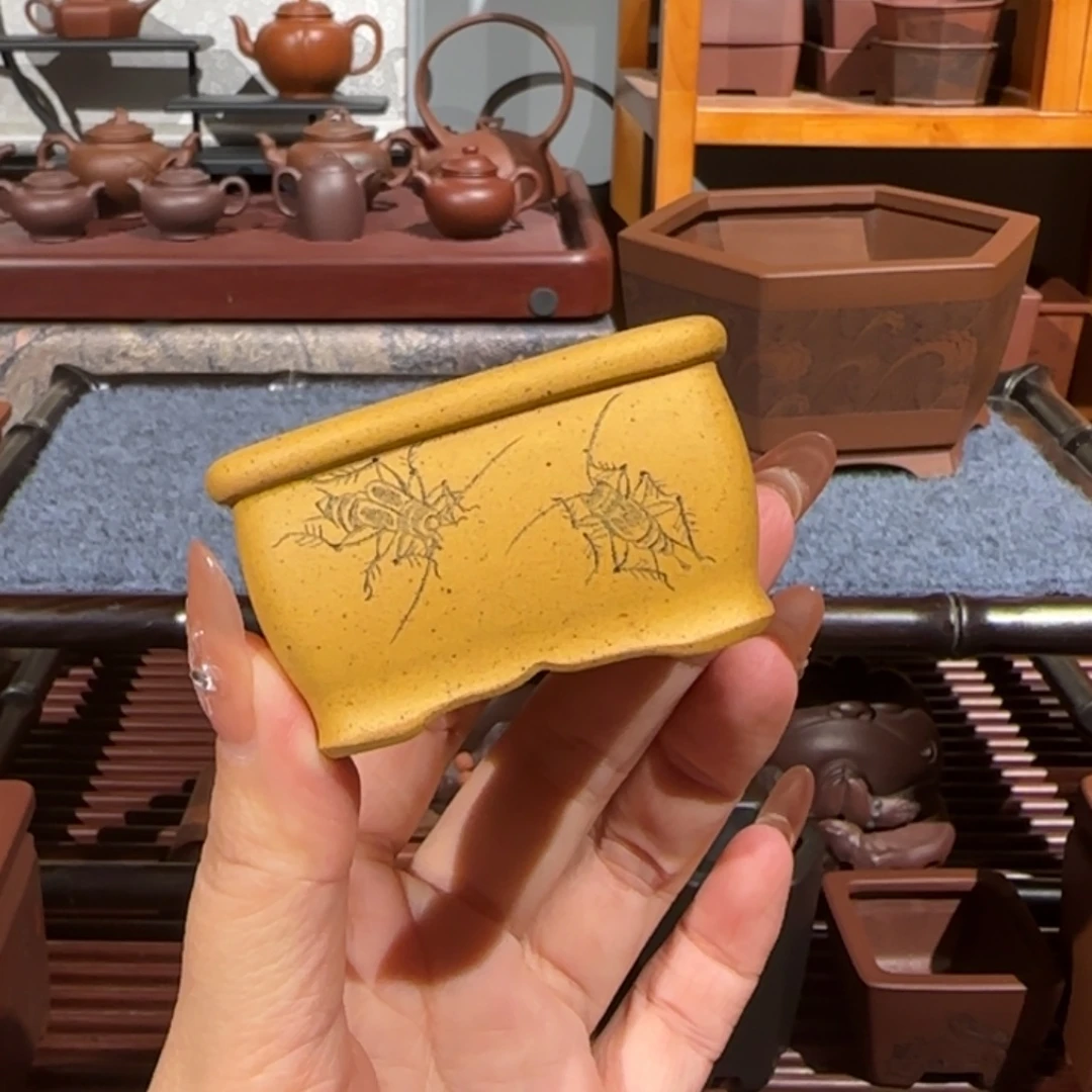 紫砂花盆口径5深度2.5