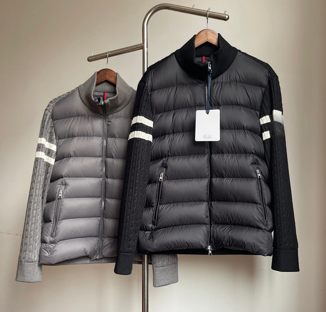 【梵高推荐】春秋薄款立领针织拼接户外运动羽绒服730