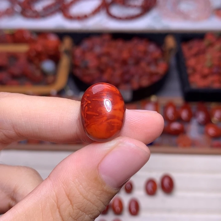 眉***师未镶嵌南红南红玛瑙蛋面