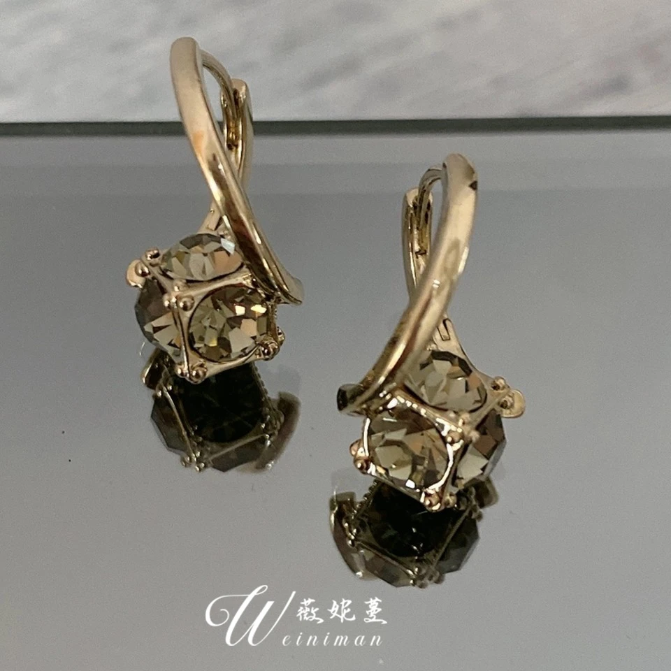 铜合金锆石耳饰 镶锆钻球一克拉耳扣潮流耳环H010