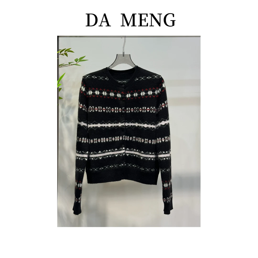 【羊绒系列-费尔岛外套】新款秋冬100羊绒针织费尔岛圆领外套羊绒衫