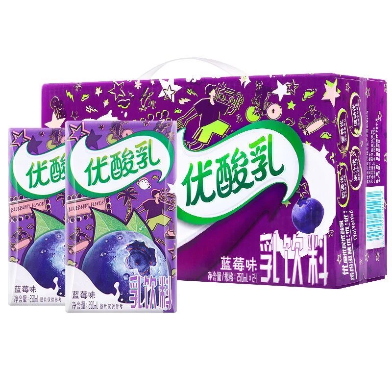 【5月份】伊利优酸乳蓝莓味250ml*24盒奶