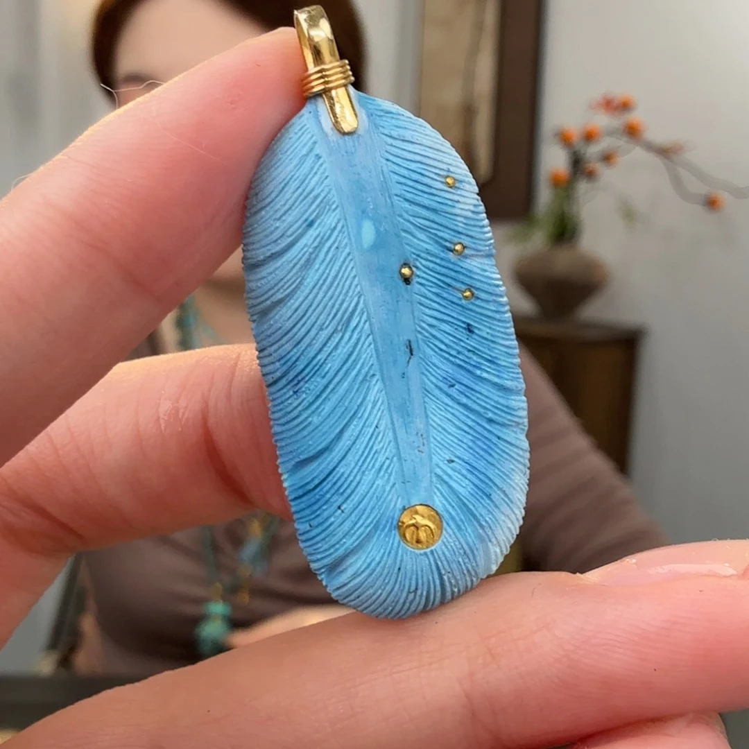 绿松石18K金镶嵌珠宝奇石