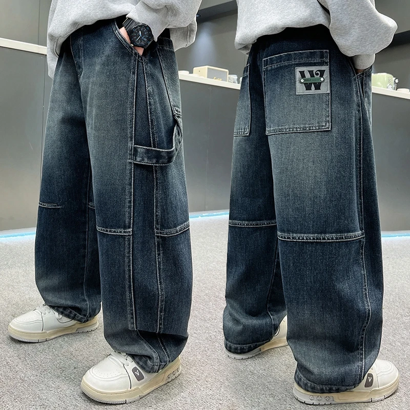 儿童装男童春秋款休闲牛仔裤2025新款男孩秋季直筒宽松长裤痞帅潮