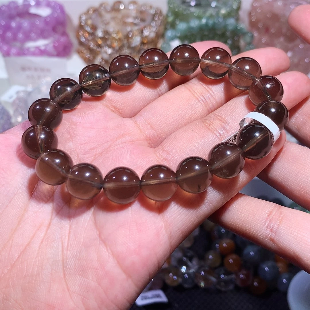 未镶嵌手链水晶高品深色茶晶12