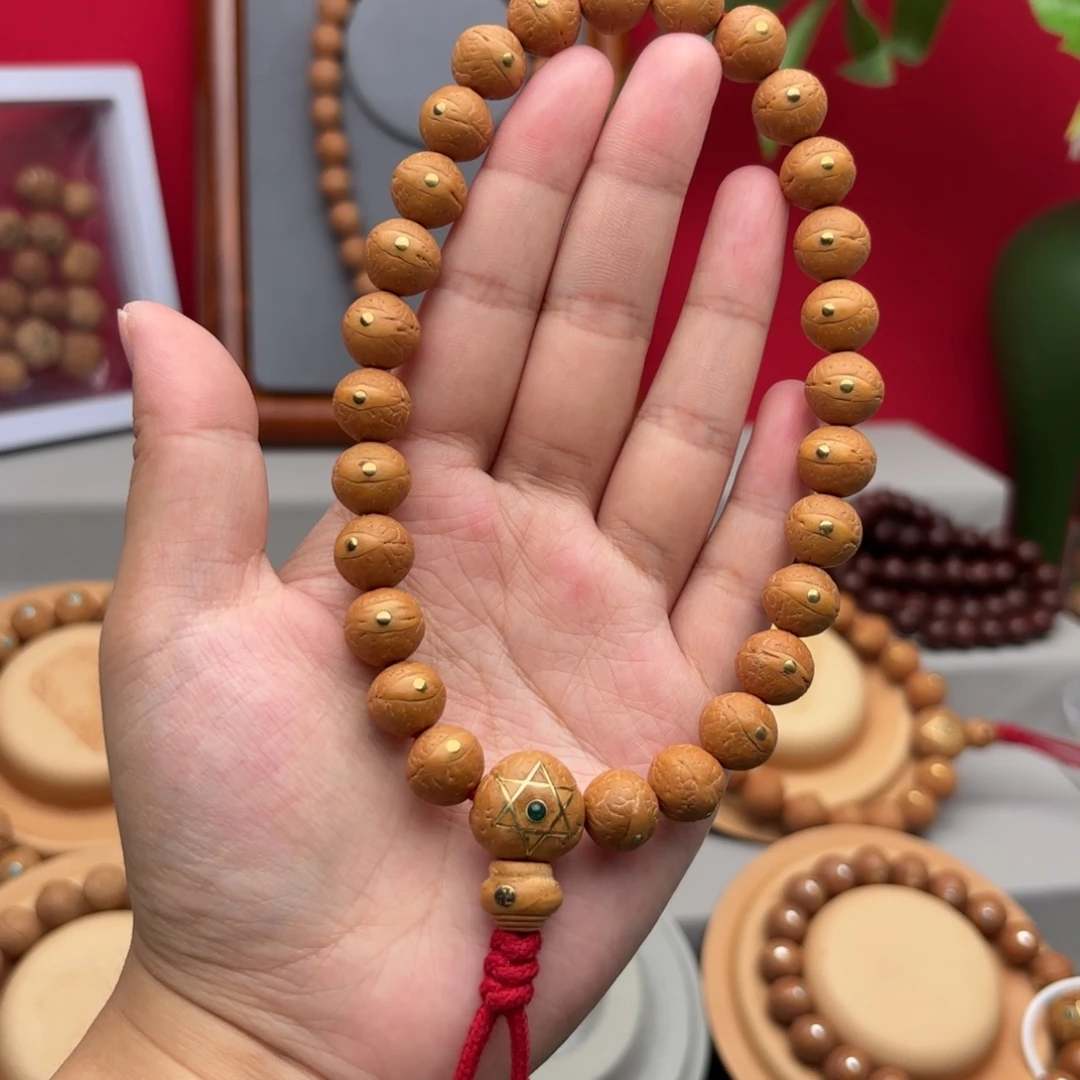 手串凤眼菩提25新籽11.5+铜钉手持