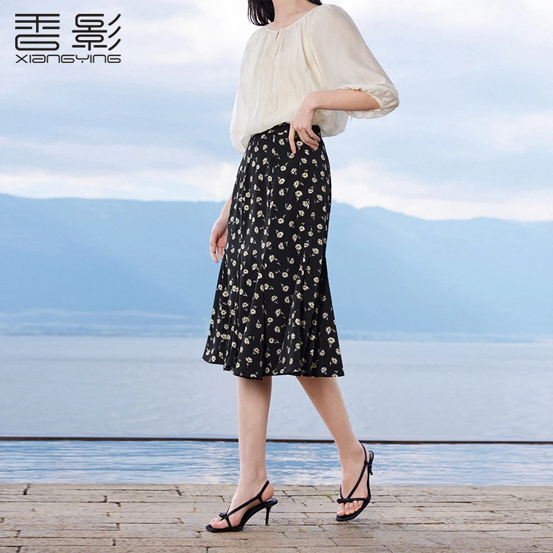 【直播专享】R85S275半身裙 香影雪纺碎花半身裙女夏装新款绝美垂