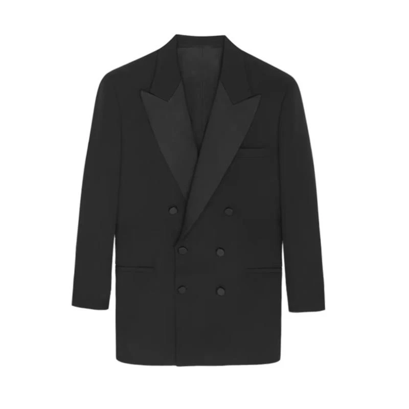 24早春新款法式显瘦收腰双排扣设计西装外套女-54