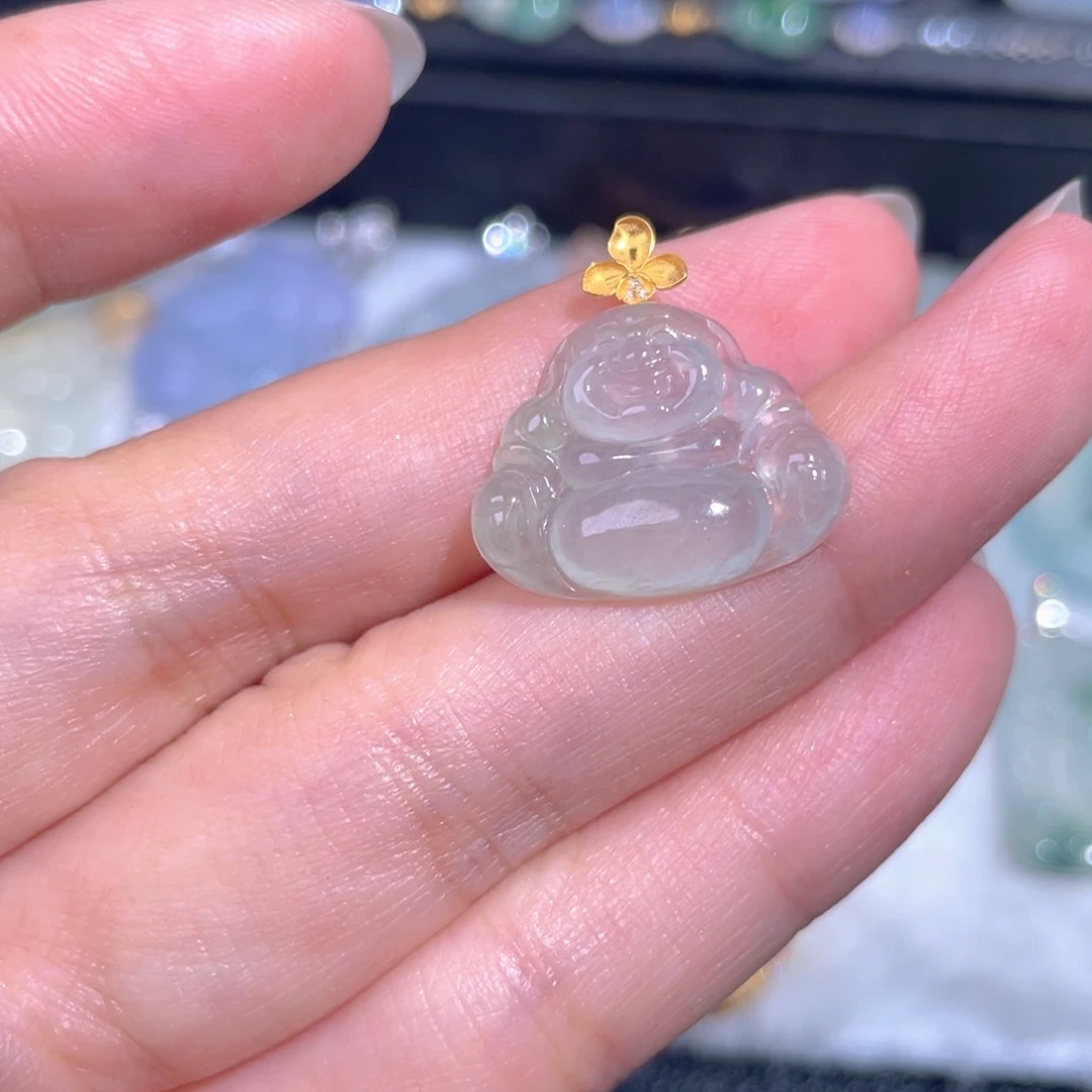颈饰18K金镶嵌翡翠翡翠
