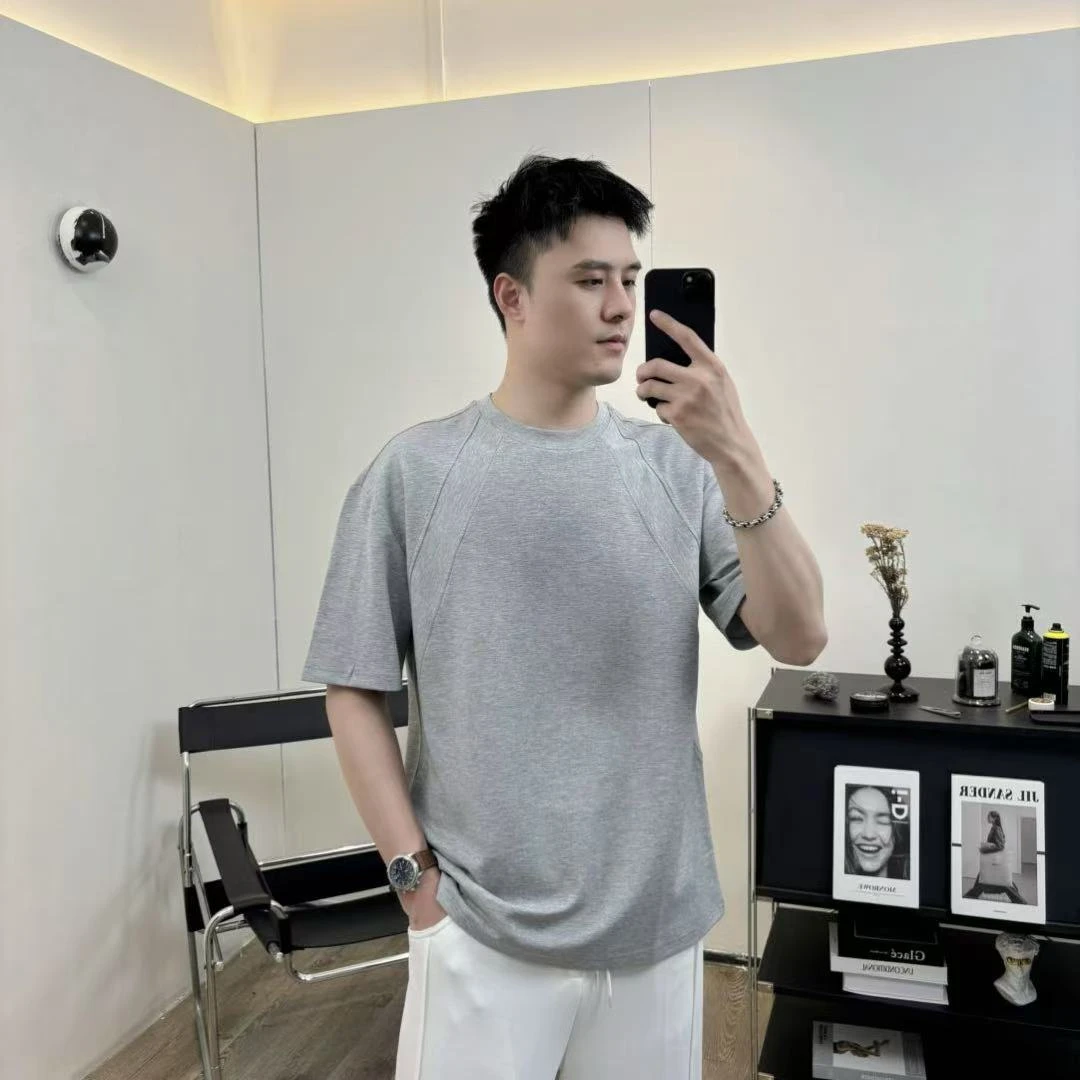 肌理感夏季短袖男款T恤衫新款圆领修身日常百搭半袖体恤运动潮流