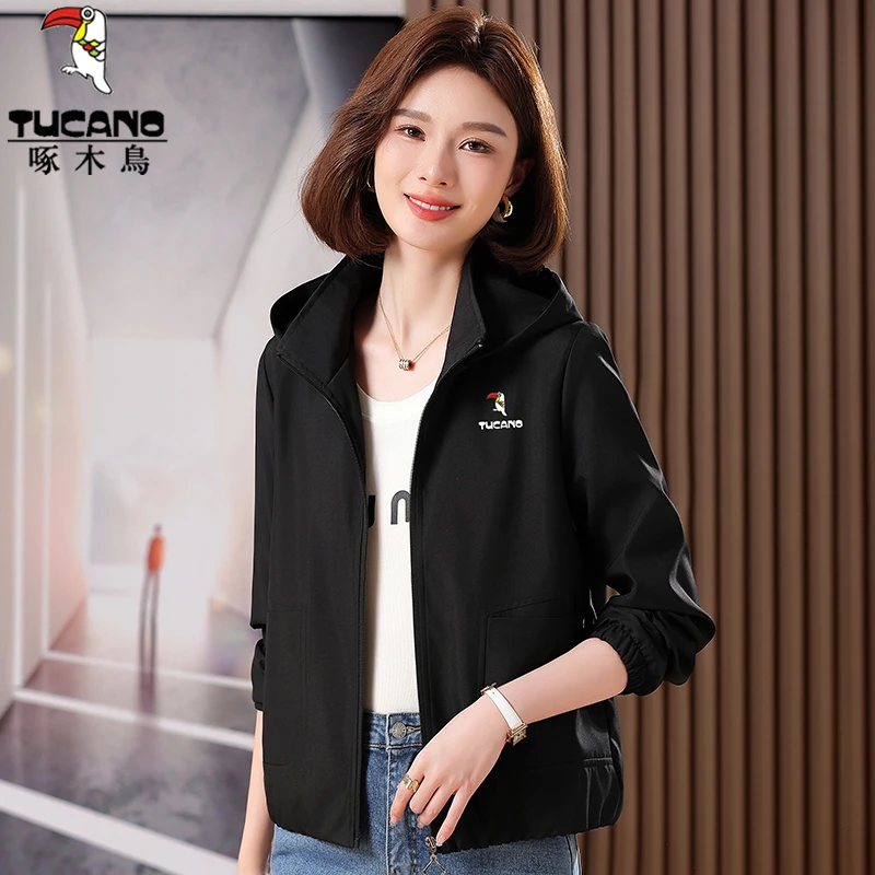 啄木鸟外套女春秋2025新款爆款女装时尚洋气开衫拉链休闲夹克上衣