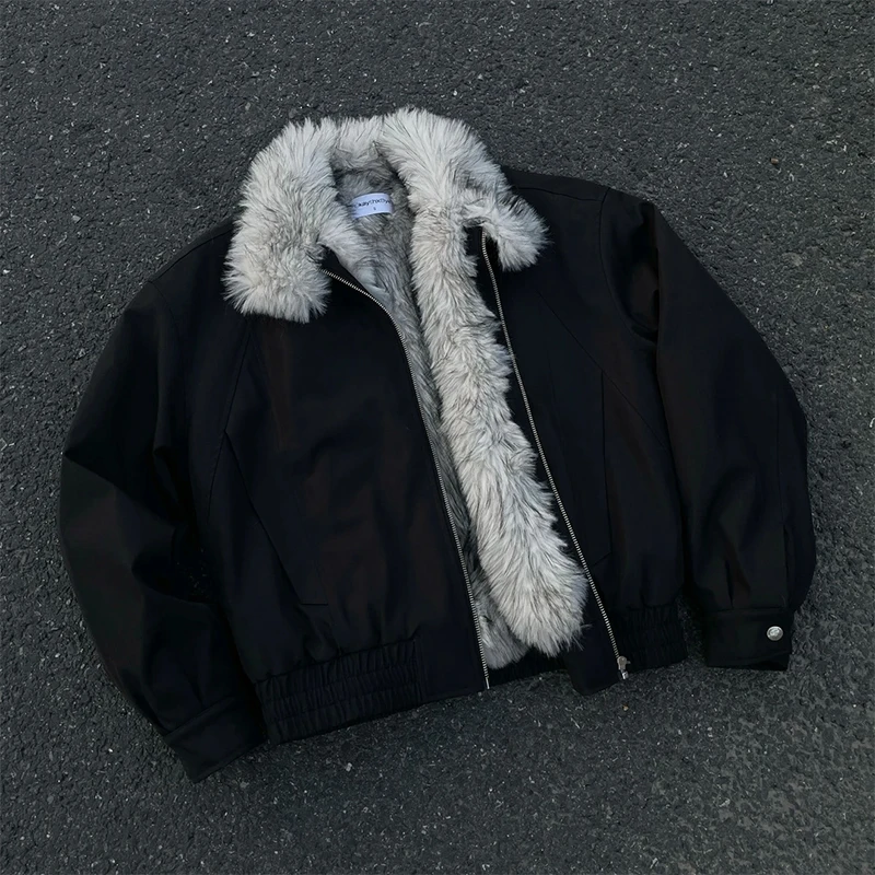 OkayThxBye "一件过冬"1500G环保狼毛三防面料狼王短宽座山雕棉服