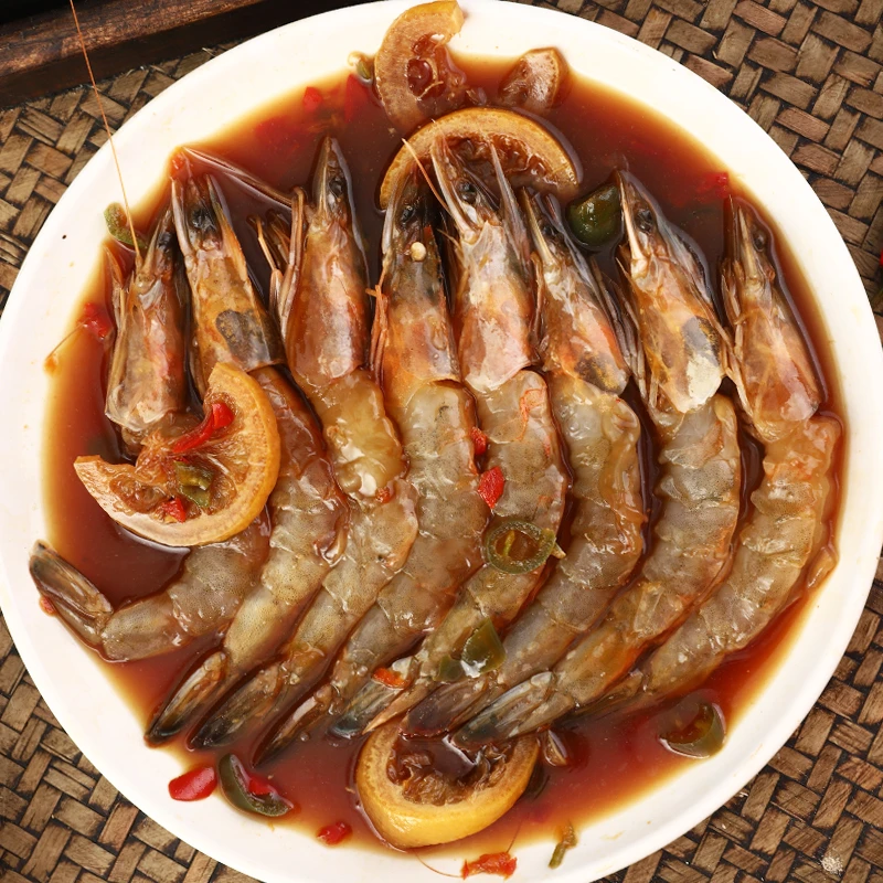 生腌酸辣柠檬虾泰式甜辣生呛无皮虾300g/罐生腌虾即食大虾生呛