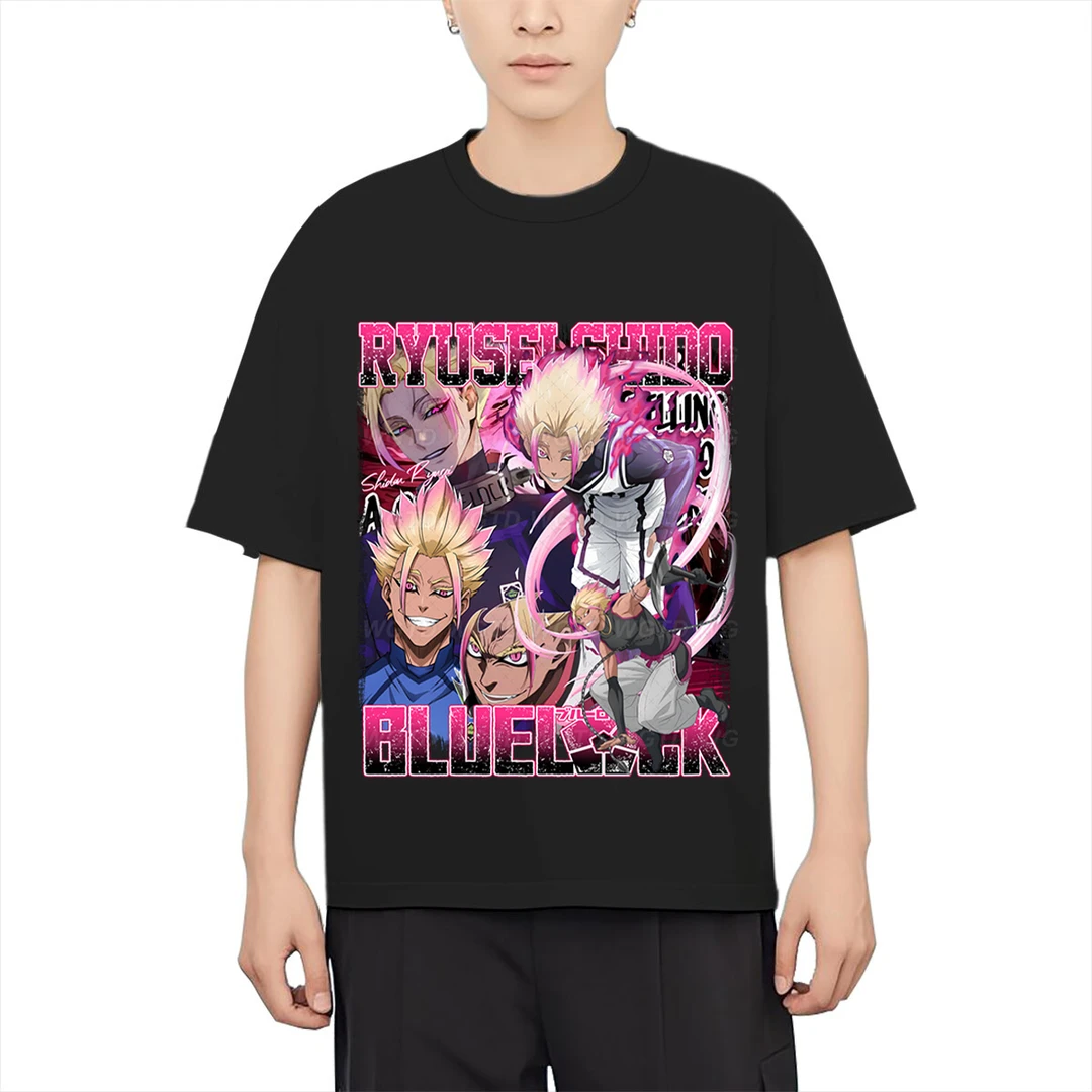 龟星球蓝色监狱士道龙圣夏季美式街头短袖T恤印花圆领上衣夏季ins