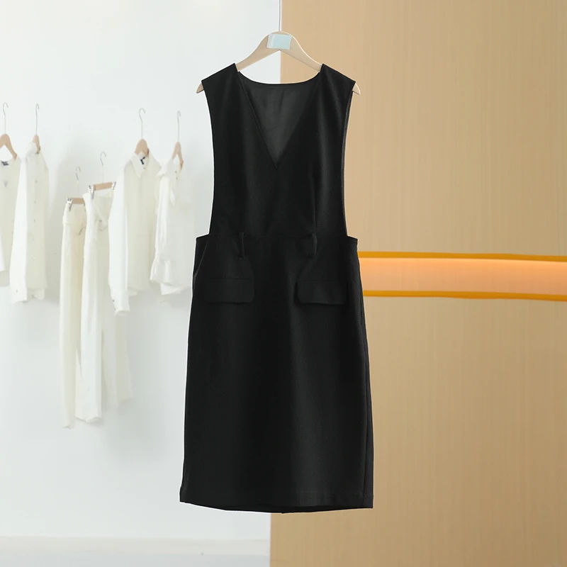 【唐长老自营】货号4619女装春秋新款V领休闲连衣裙M