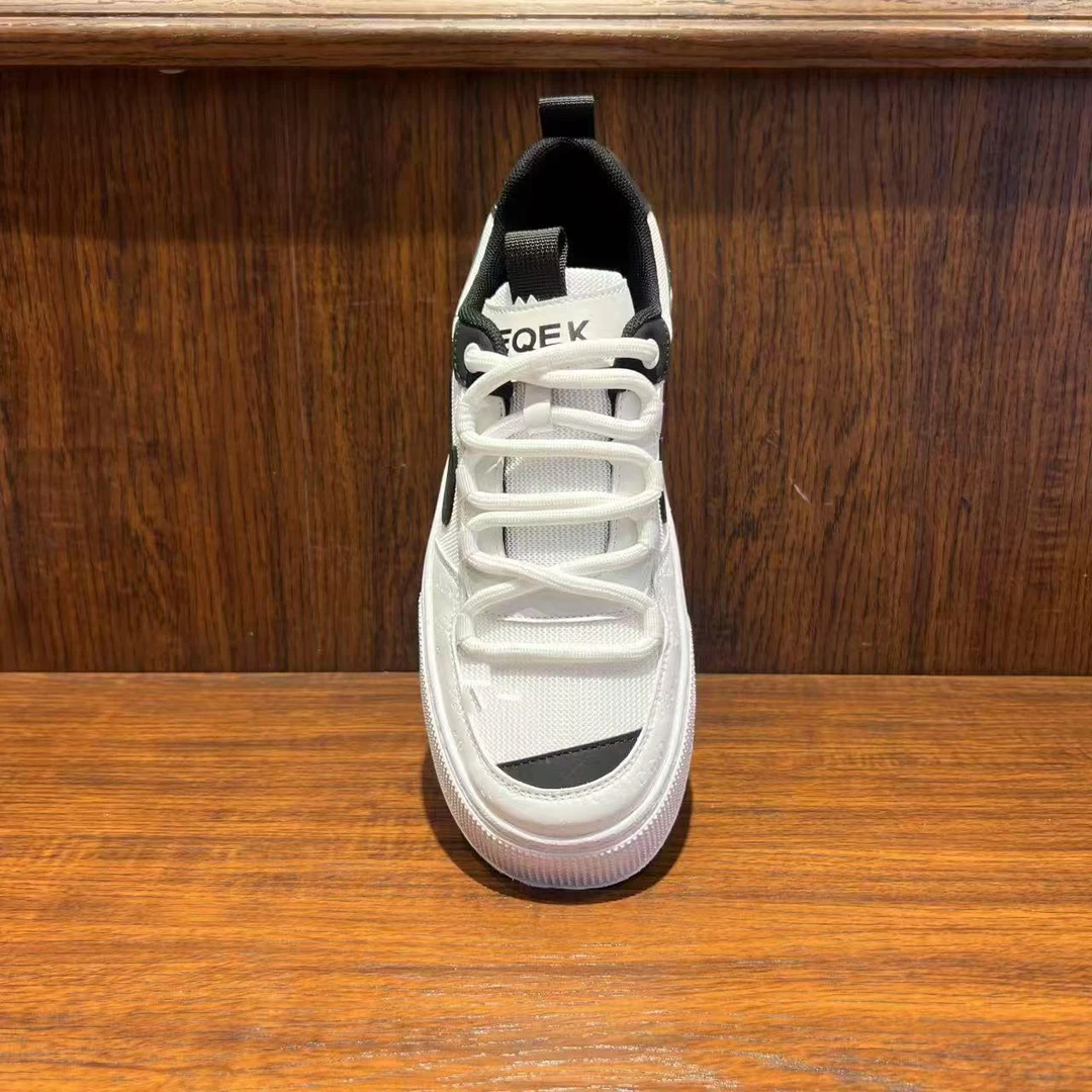 OK皮革拼接系带新款拼色时尚休闲鞋时尚透气男士网面鞋偏大一码