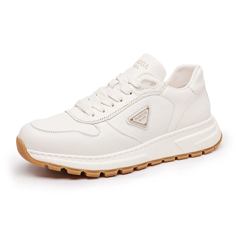 唐朝【软轻弹发泡底】秋季真皮透气时尚轻奢百搭小白鞋运动休闲鞋