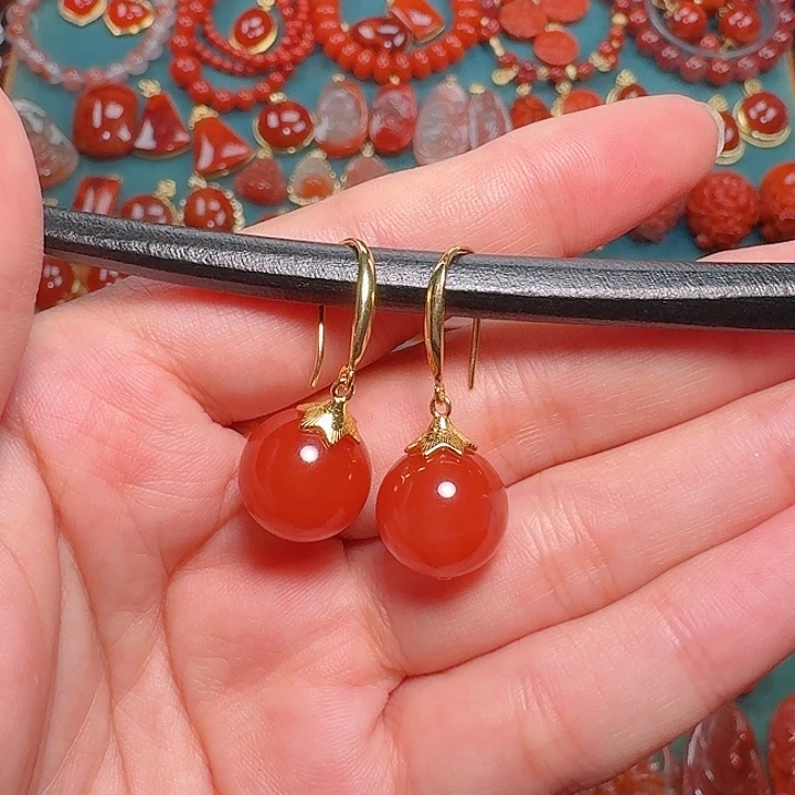 南红玛瑙银S925镶嵌12+