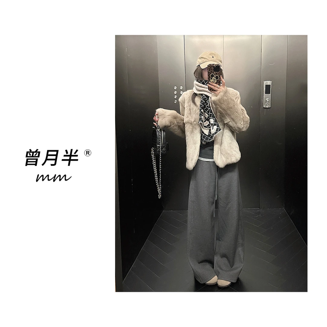 曾月半《千金兔》奢贵晕染双色整皮草原兔皮草外套！ZS1429