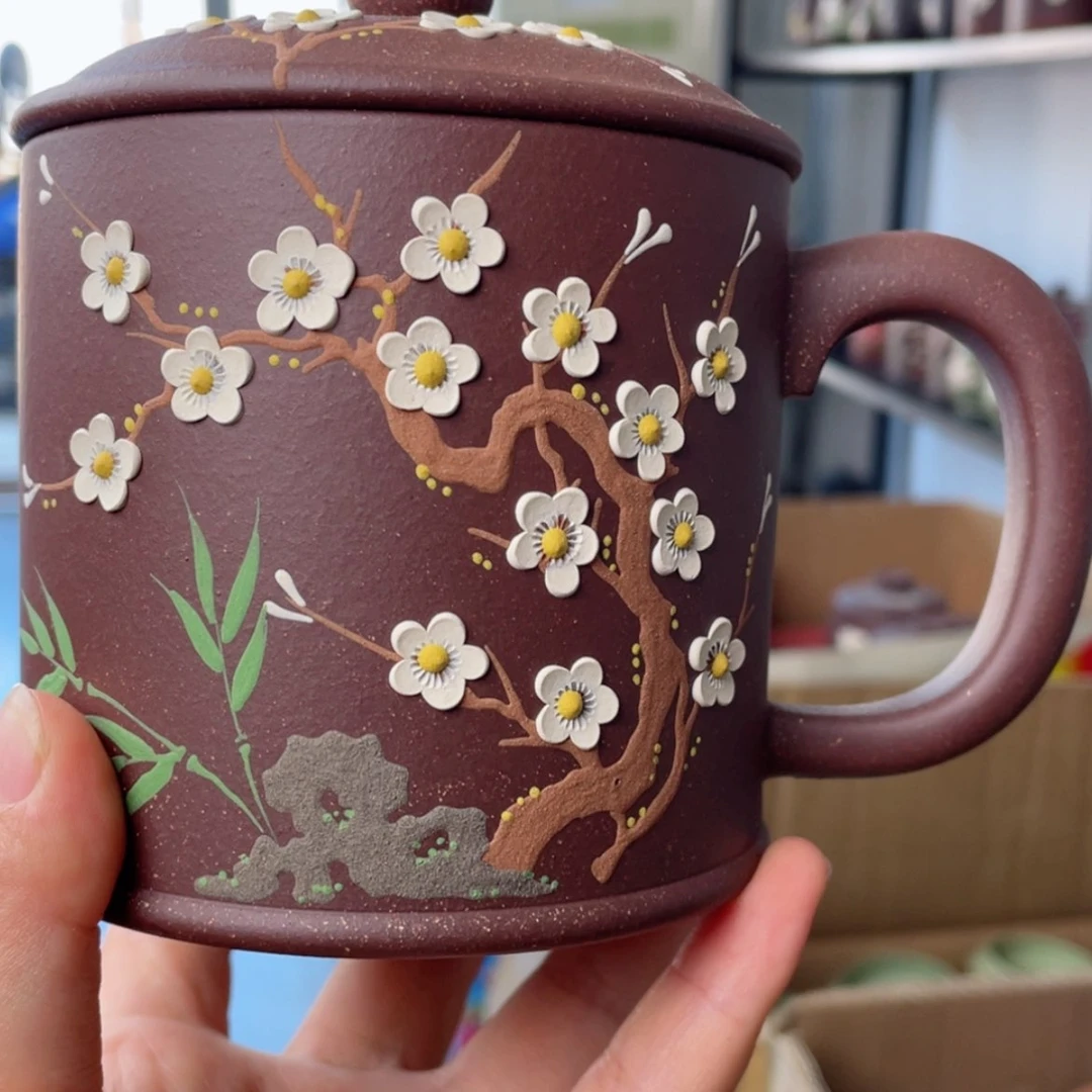 【闪购商品】茶杯紫砂宜兴原矿紫砂盖杯