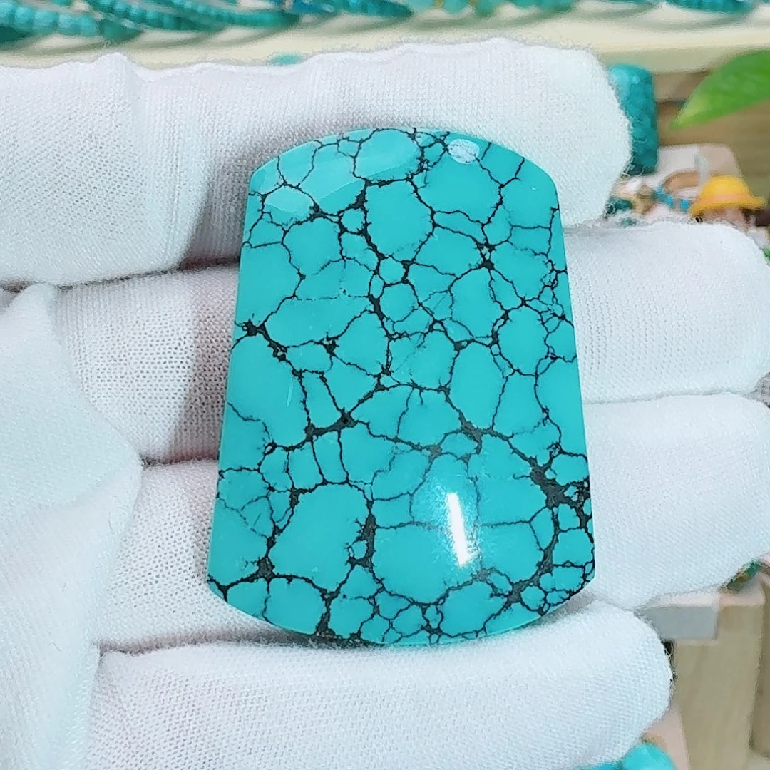 绿松石未镶嵌珠宝奇石超大无事牌吊坠