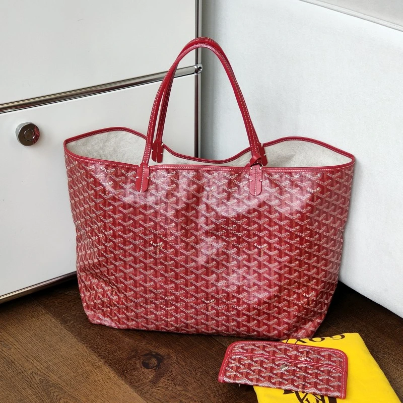 95新 Goyard Azul - 红色老花帆布tote大号托特包50758